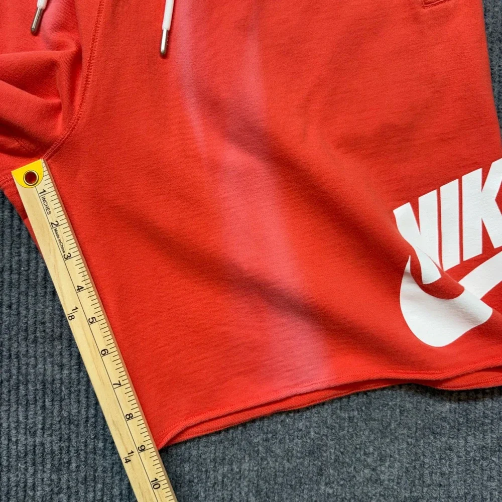 Nike Mens XXL Red French Terry Sportswear Shorts Sun Faded Distressed